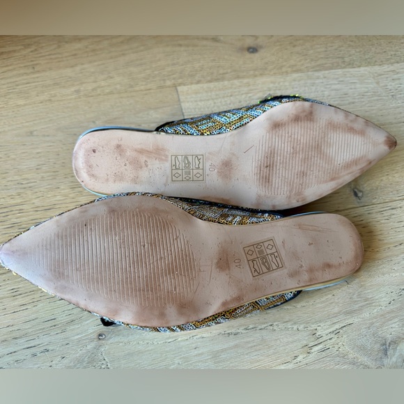 Kurt Geiger sequin slides with floral appliqué - Size EUR 40/USA 9 - Picture 9 of 9